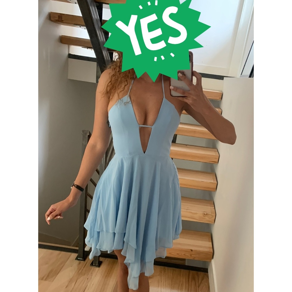 Michael Costello x REVOLVE Brighton Dress in Light Blue